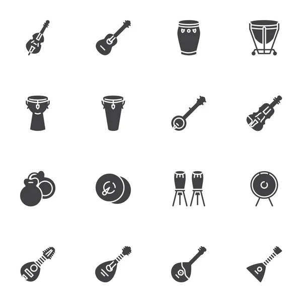 Ensemble d'icônes vectorielles d'instruments de musique — Image vectorielle