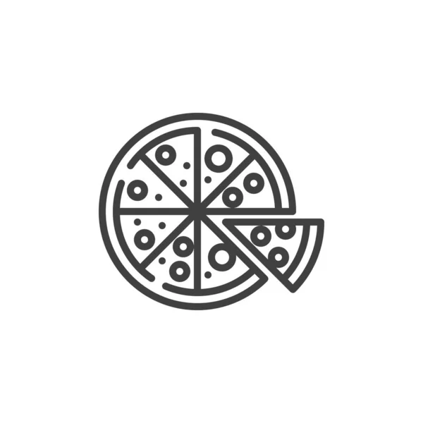 Ícone de linha de pizza —  Vetores de Stock