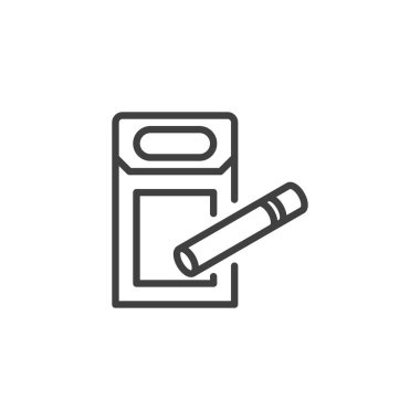 Cigarette box line icon