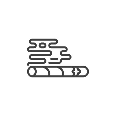 Smoking cigar line icon