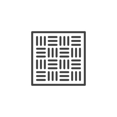 Metal checker plate line icon