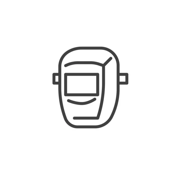 Welding mask line icon — Stock Vector