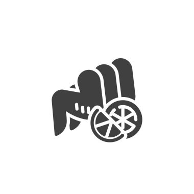 Izgara tavuk kanadı vektör simgesi