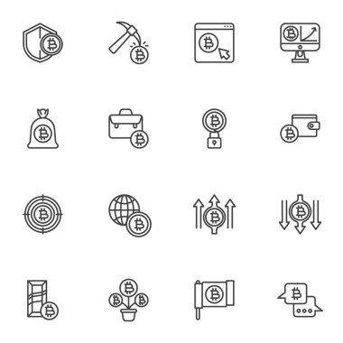 Bitcoin şifreleme satırı simgeleri ayarlandı