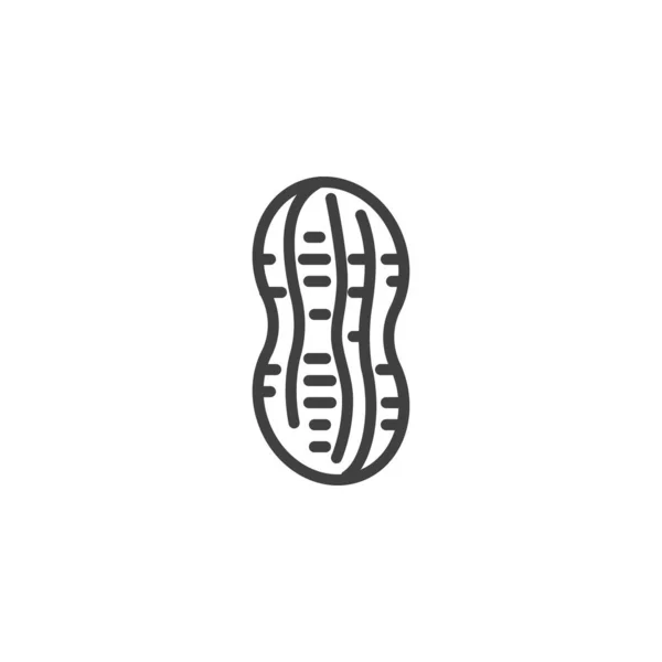 Icône de ligne de coquille d'arachide — Image vectorielle
