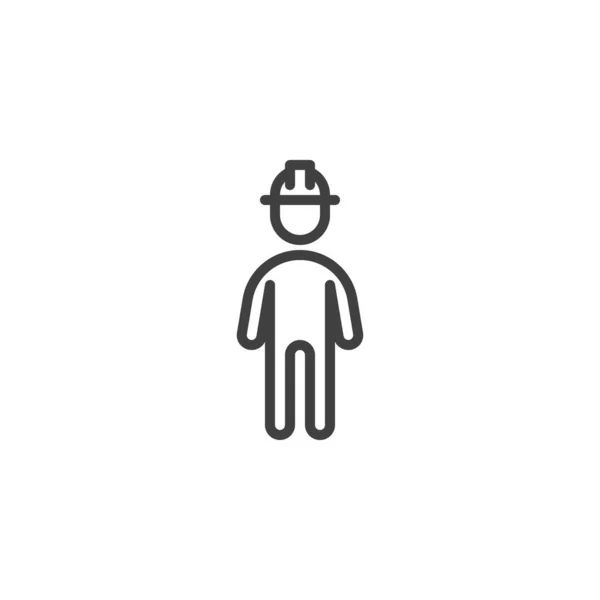 Engineer worker line icon — Stock Vector