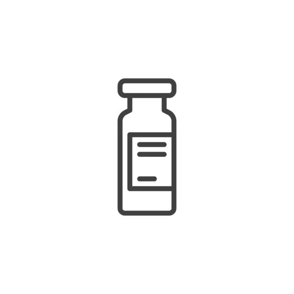 Linea linea bottiglia vaccino icona — Vettoriale Stock