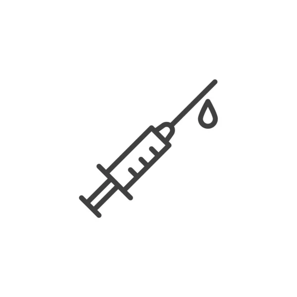 注射器注射药物滴水线图标 — 图库矢量图片