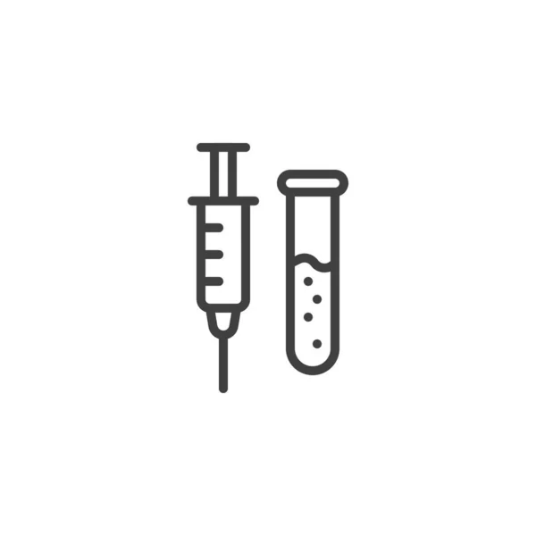 Laboratory vaccine line icon — Stock Vector