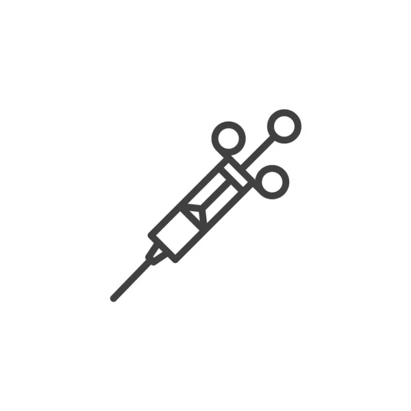 Значок линии шприца в лаборатории — стоковый вектор