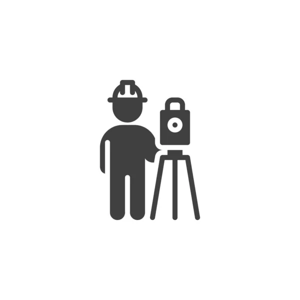 Surveyer engineer vector icon — 스톡 벡터