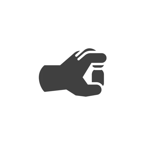 Mão com ícone de vetor garrafa de medicamento —  Vetores de Stock