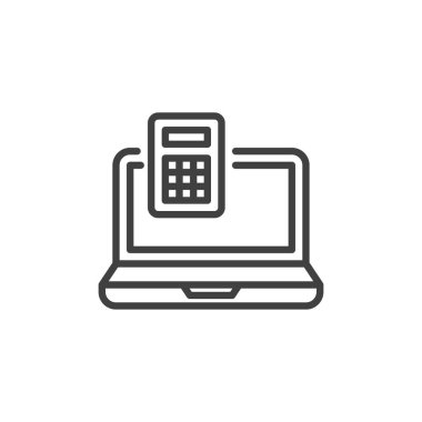 Çevrimiçi hesap makinesi çizgisi simgesi
