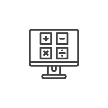 Çevrimiçi hesap çizgisi simgesi