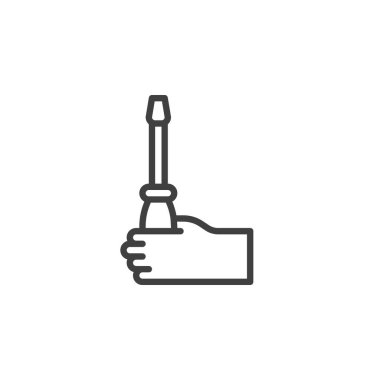 Tornavida satırı simgesi ile el