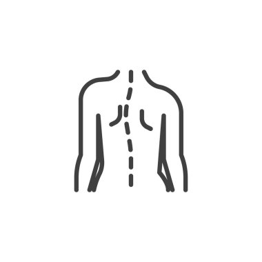 Vücut yanlış duruş çizgisi simgesi
