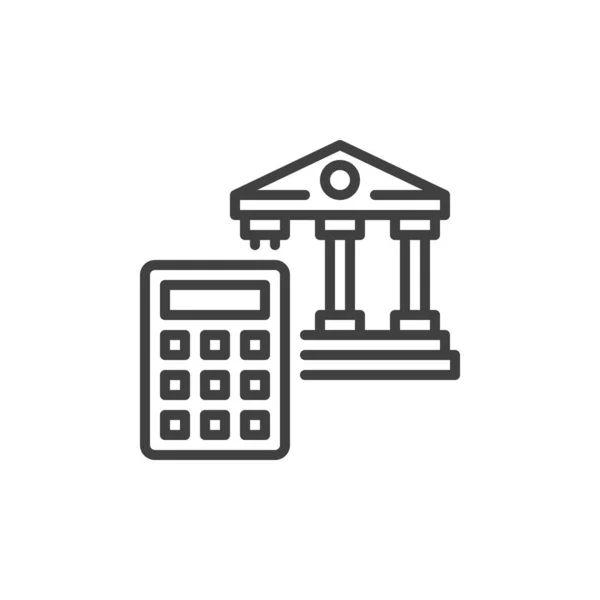 Icono de línea bancaria y financiera — Vector de stock