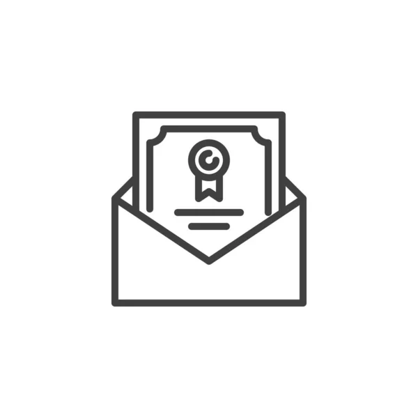 Línea de contrato de correo icono — Vector de stock