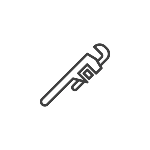 Icono de línea de llave ajustable — Archivo Imágenes Vectoriales