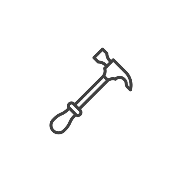 Carpenter hammer line icon — Stock Vector