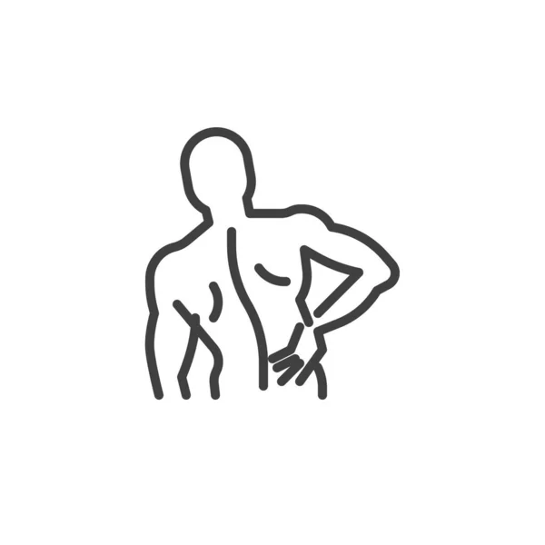 Значок нижней линии боли в спине — стоковый вектор