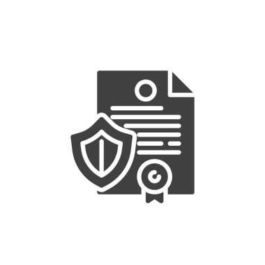 Sigorta anlaşması belgesi vektör simgesi