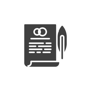 Evlilik sözleşmesi vektör simgesi