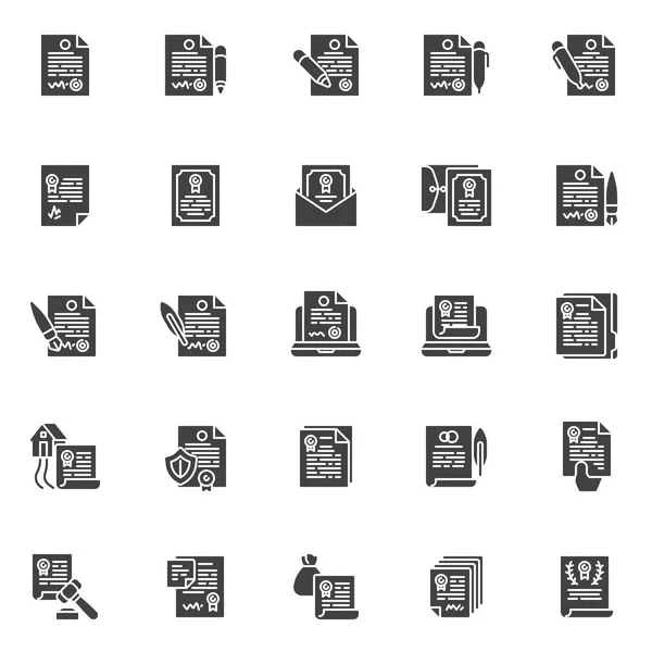 Accord, ensemble d'icônes vectorielles contractuelles — Image vectorielle