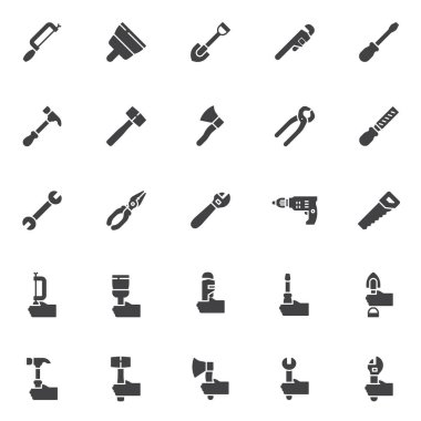 Çalışma aracı vektör simgeleri ayarlandı