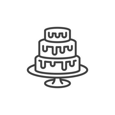 Üç katmanlı pasta çizgisi simgesi