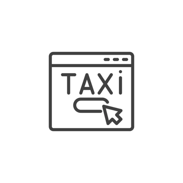 Online taxi bokning line ikon — Stock vektor