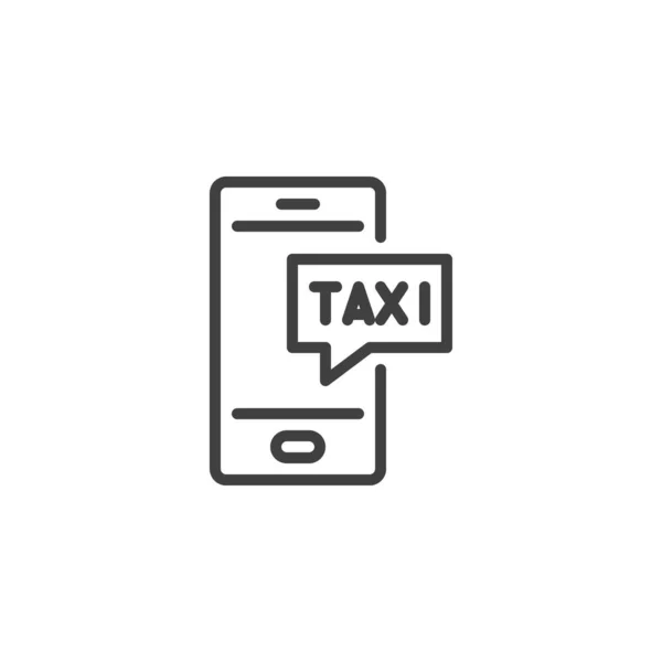 Κινητό ταξί εικονίδιο γραμμή υπηρεσία — Διανυσματικό Αρχείο