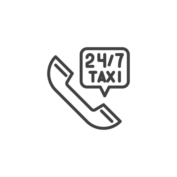 24 7 υπηρεσία ταξί εικονίδιο γραμμή — Διανυσματικό Αρχείο
