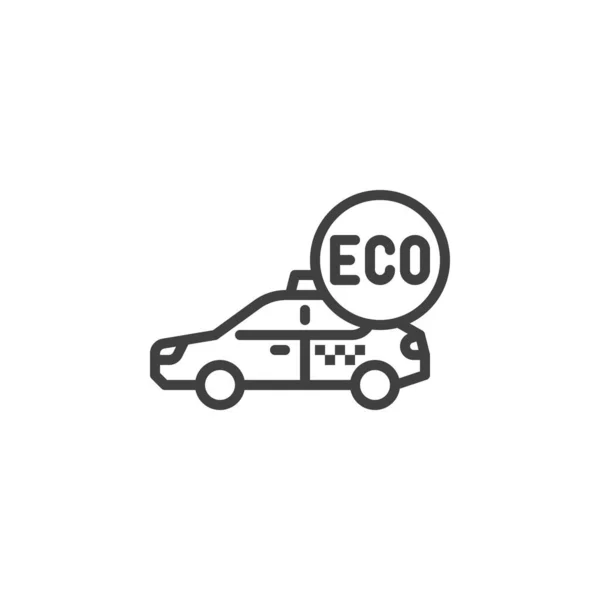 Ligne de service Eco taxi icône — Image vectorielle