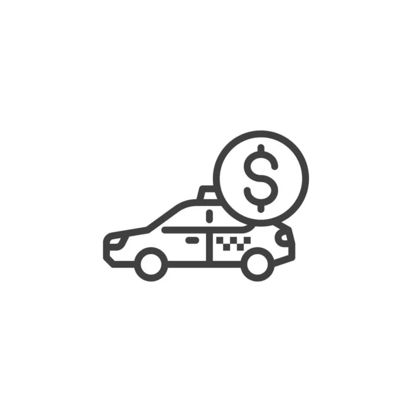 Taxi línea de pago en efectivo icono — Vector de stock