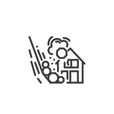 Heyelan felaket çizgisi simgesi