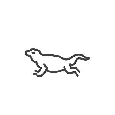 Gecko lizard line icon