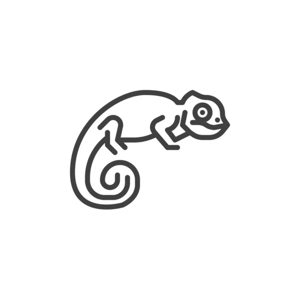 Chameleon lizard line icon — Vetor de Stock