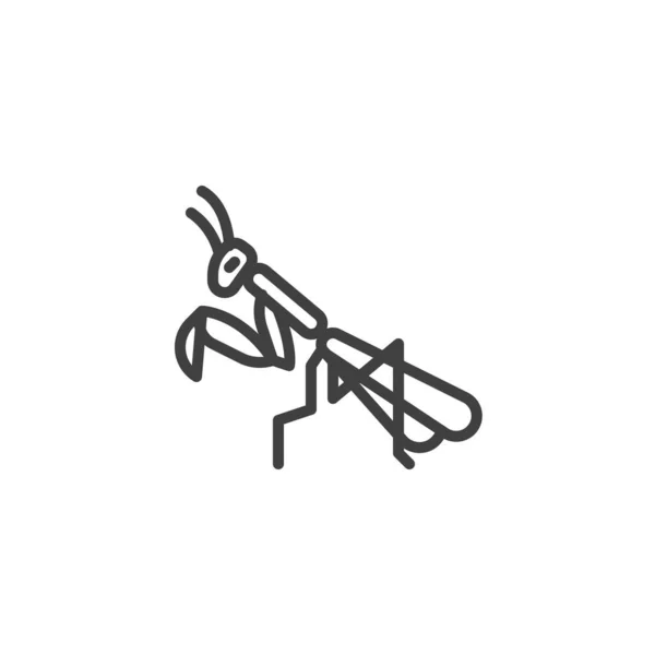 Praying mantis line icon — Stock vektor