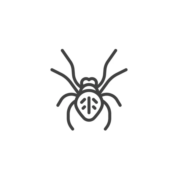 Spider top view line icon — Vetor de Stock