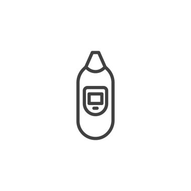 Digital thermometer line icon