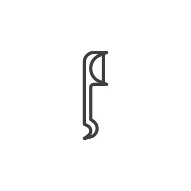 Dental toothpick line icon
