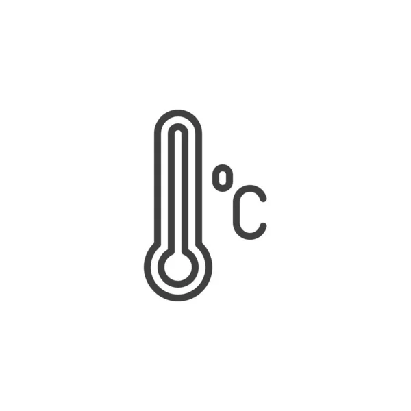 Icona linea termometro Celsius — Vettoriale Stock