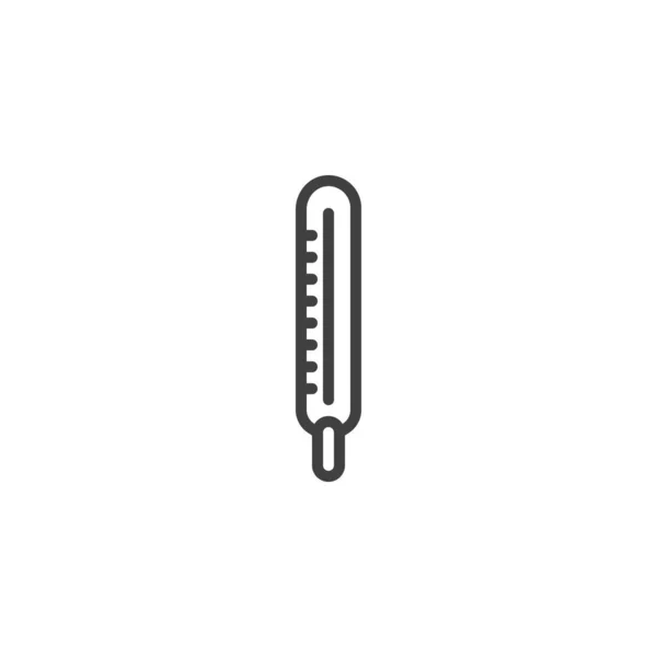 Εικονίδιο γραμμής ιατρικό θερμόμετρο — Διανυσματικό Αρχείο