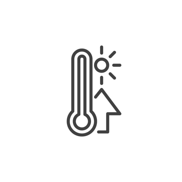 High temperature scale line icon — Stock vektor