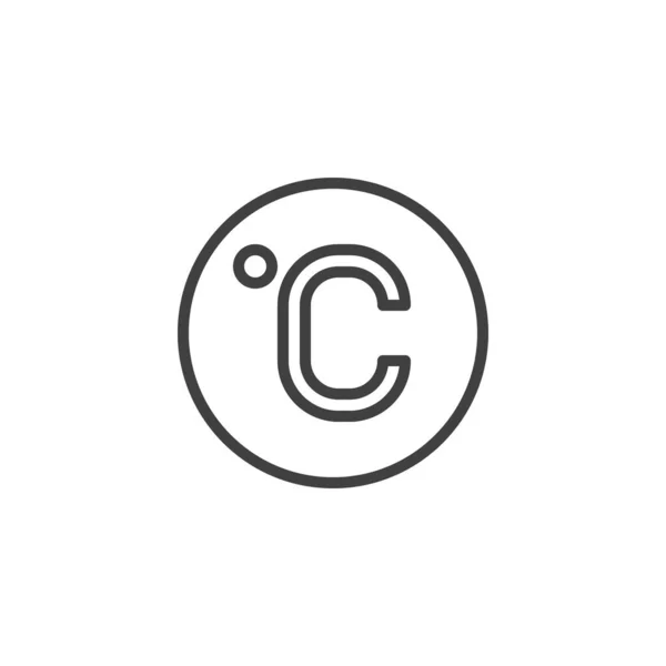 Celsius degree line icon — Archivo Imágenes Vectoriales