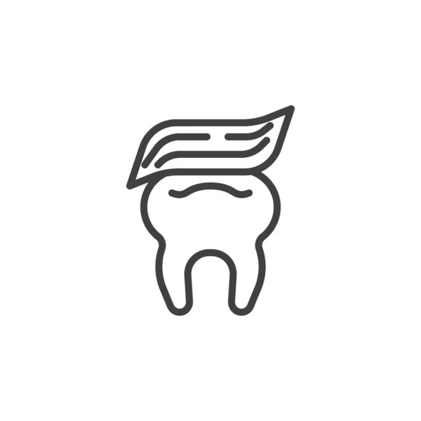 Tooth with paste line icon — Stock vektor