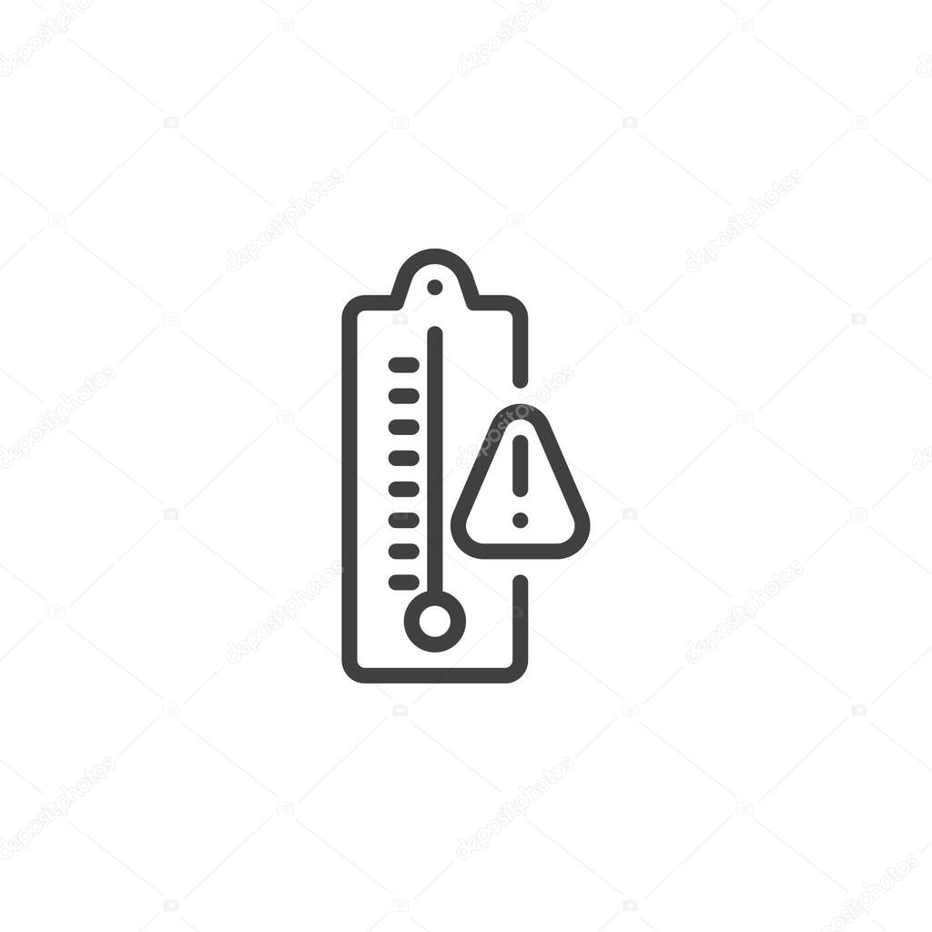 Warning thermometer temperature line icon