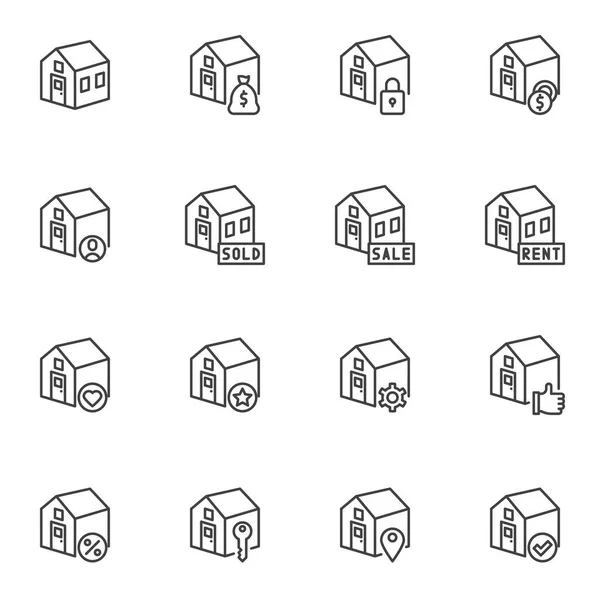 Real estate line icons set — Stock Vector