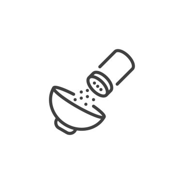 Tuz karıştırıcı ve kase çizgisi simgesi